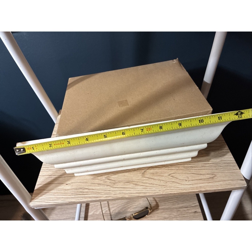 12'' White Crown Molding Wood Composite Floating Wall Shelf - EUC